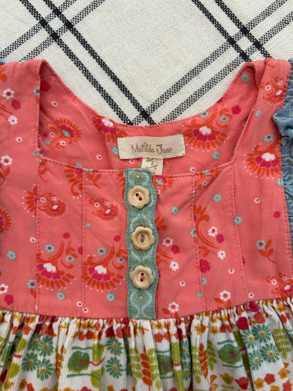 Matilda Jane 2T Toddler Girls Dress Sleeveless Scalloped with Pockets - Picture 4 of 10